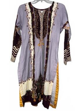 Bohemian Style Long Sleeve Tunic Dress